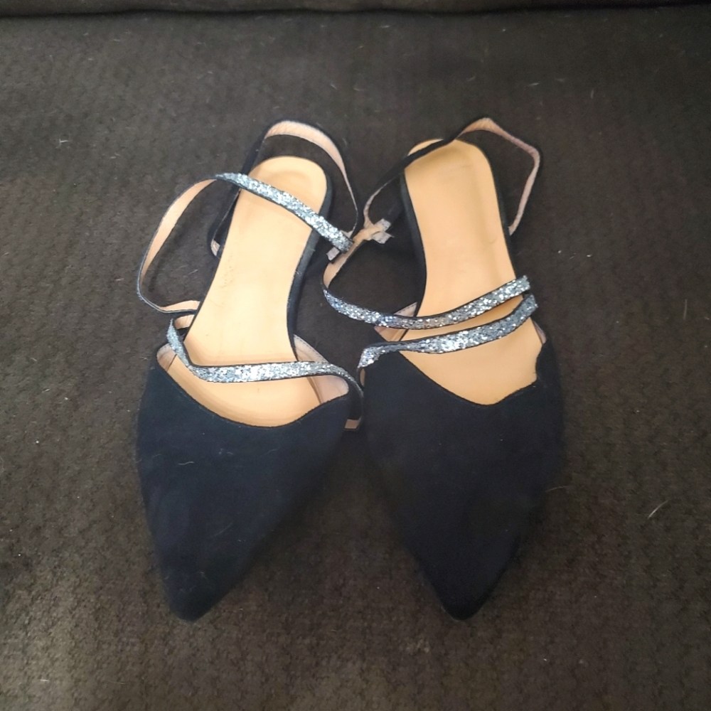 Black Strappy Flats